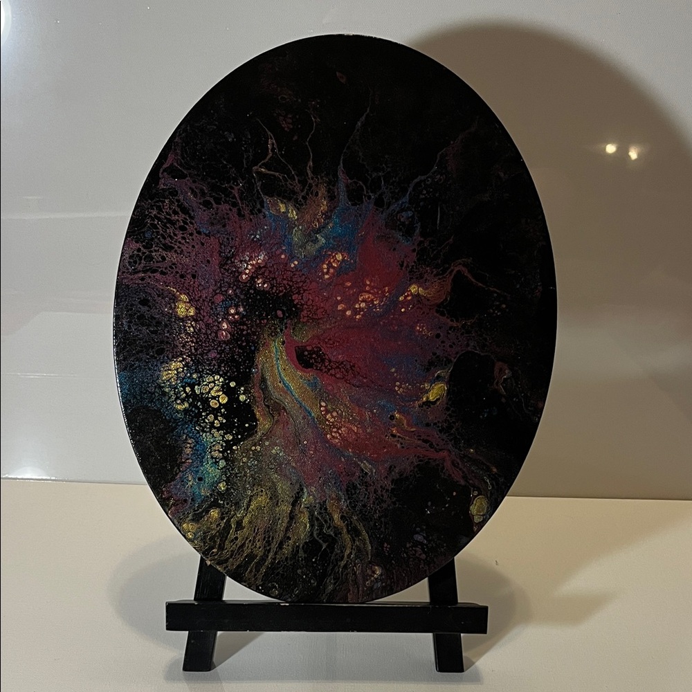 Abstract Black and Multicolor Art Piece